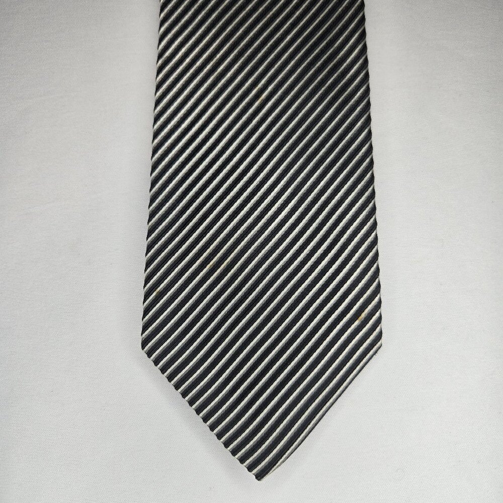 Ermenegildo Zegna black Multi Stripe 100% Silk Tie Made in Italy 58" x 3.75"